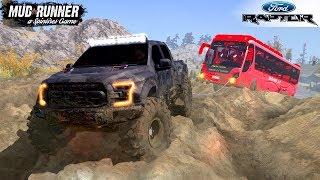 Spintires MudRunner - 2016 FORD RAPTOR Pulls the Bus Off-road