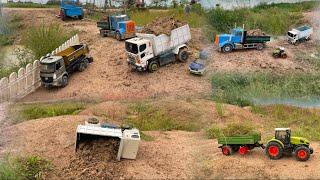 Model Truck Rc Hino 500 Rc Land truck is stuck Overturned Rc truckMega Rc TruckRc Tractor…