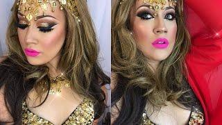 Gypsie Belly Dancer Gold Smokey Eye Makeup Tutorial