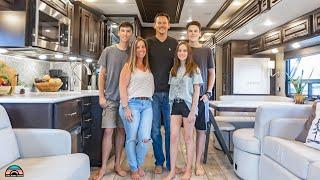 Family of 5 Downsized to a Spacious Class A Motorhome w 2 Bathrooms