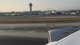 Airbus A380 Lufthansa Golden Hour Take Off from Los Angeles KLAXLAX Upper Deck view