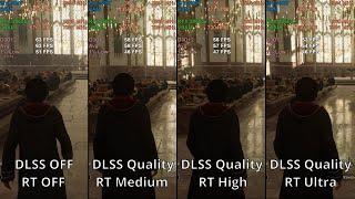 Hogwarts Legacy  1080P Ultra  RTX 2060S  Raytracing OFF vs Med vs High vs Ultra  DLSS OFF vs ON