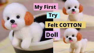 Doll Making From Felt Cotton  Very Easy Needle Felt Cotton Doll Making