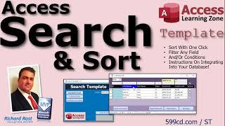 Microsoft Access Search Template. Search Filter & Sort Data on a Continuous Form