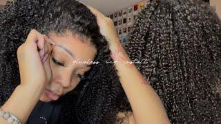 hair vlog quick + easy bye bye knots unit  kinky curly  ft. unice hair