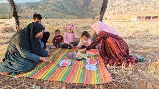 The nomadic grandmother leads the harvest team