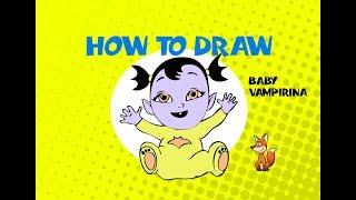 How to draw Baby Vampirina - Learn to Draw - Art Lesson arte family channel
