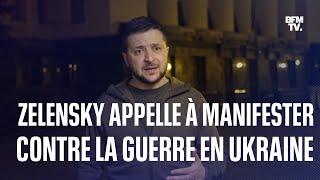 Un mois après le début de la guerre en Ukraine Zelensky appelle à des manifestations de soutien