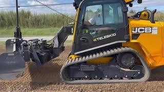 Davids Dozer V-Loc System  JCB Teleskid Grading With The V-Loc Blade