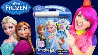 Coloring Frozen Elsa & Anna Magic Ink Coloring Book  Imagine Ink Marker