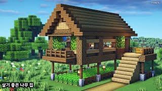 ️Minecraft  How To Build a Livable Survival Wooden House - 마인크래프트 강좌  살기 좋은 나무 집 만들기