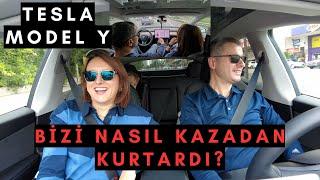 Tesla Model Y SR  Tesla Sayesinde Kaza Yapmaktan Kurtulduk