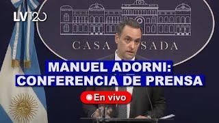 EN VIVO  MANUEL ADORNI EN CONFERENCIA DE PRENSA