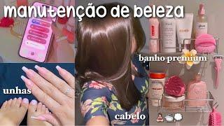 SPA DAY COMPLETO  unhas postiças banho premium rotina capilar cabelo ondulado glow up