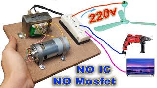How to create a 220v generator from a motor and an inverter