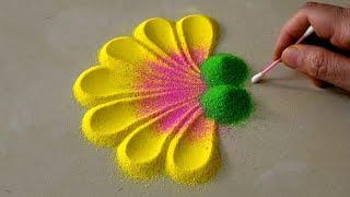 Simple Rangolis  Rangoli Kolam  Relaxing sand videos  Satisfying Videos  Top Rangolis by Aarti