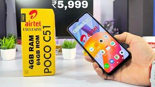 Poco C51 Airtel Exclusive Offer  Rs 5999 -  4GB RAM 64GB Storage  Full Unboxing and Details