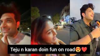 tejasswi prakash nd karan kundra doin fun during purchasing food items l Tejran cutest video