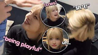Eunchae got into an *accident* after being too playful backstage they cant stop her