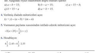 6-cı sinif. Riyaziyyat. K.S.Q-4