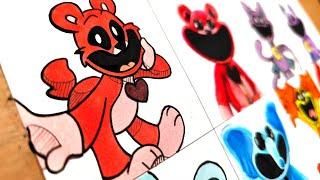 Drawing New Monsters Cartoon Vs Realistic  Poppy playtime  SMILING CRITTERS