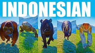 Indonesian Animals Speed Races in Planet Zoo included Orangutan Dragon Tapir Babirusa Monkey