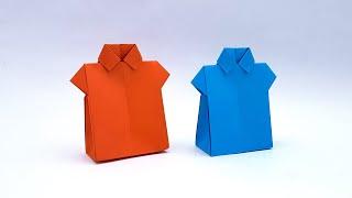 How To Make Fathers Day Card  DIY Shirt Bag For Fathers Day  Making Origami Easy Shirts