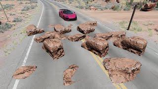 What Happens If Rocks Hit your Car? Cars vs Rocks #2 - BeamNG.drive I Ayieeeks Gaming