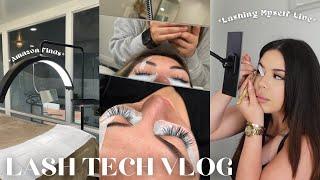 DAYS IN LIFE OF A LASH TECH   AMAZON FINDS + HAIR CUT + LASHING MYSELF