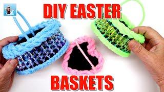 Weaving the DIY Easter Baskets