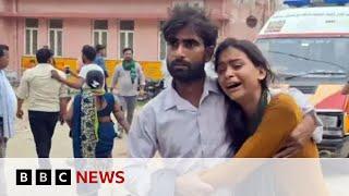 At least 100 killed in crush at India religious event  BBC News