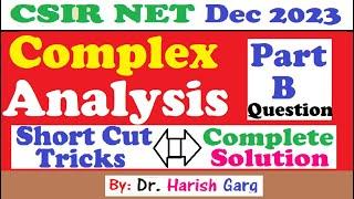Complex Analysis  CSIR NET DEC 2023 Mathematics  Short Cut Tricks  704036 704030 704033 704034