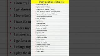 Daily routine sentences #shorts #learnenglish