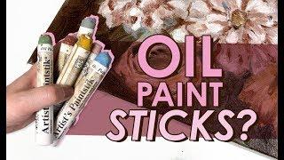 OIL PAINT IN A STICK?  Trying WEIRD Art Supplies - Shiva Artists Paintstik  Oil Painting