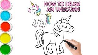 Unicorn  Drawing Coloring and Painting for Kids and Toddlers  How to draw unicorn 29