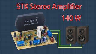 Make a  stereo amplifier using ole stk ic  STK4211ll stereo amplifier  Two channel amplifier