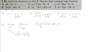 1 91 Dziedziną równania jest zbiór R  Wyznacz zbiór rozwiązań tego równania