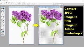 How to Convert JPEG Image to PNG Image in Adobe Photoshop 7