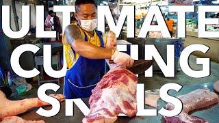 SHARPEST KNIFE FOR BUTCHER ENTIRE PIG - EXTREME CUTTING SKILLS - HOW TO BUTCHER A PIG