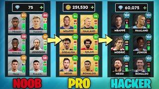 DLS 23 NOOB vs PRO vs HACKER 250000 coins + 60000 Diamonds