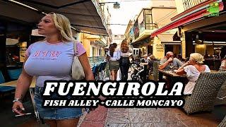Fuengirola Fish alley Evening Walk 26 July 2024 Malaga Costa Del Sol Andalucía Spain