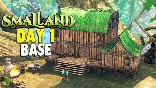 SMALLAND - DAY 1 BASE BUILD Locations Open-World Crafting Survival & Multiplayer  Grounded-Valheim