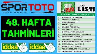 SPOR TOTO TAHMİNLERİ 48. HAFTA  futbol yorum taktik maç banko kupon iddaa oran bahis analiz canlı