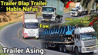 Truck Trailer Balap Trailer Habis Nafas Trailer MenanjakTrailer Trailer Bermuatan Di Bukit Kodok..