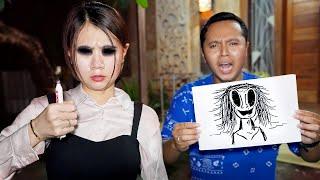 ELVINA KESURUPAN MENGGAMBAR HANTU TENGAH MALAM SEMUA PANIK