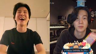 Eng subs JIMIN 지민 watching  singing Happy Birthday to Yoongi 슈가 during his Weverse Live