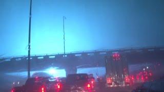 Power Flashes on I-35 North of Moore Tornado - March 25 2015