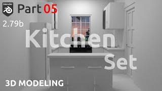 3D Modeling Kitchen Set in Blender 2.79 Cycles Render - Part 05