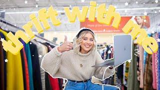 COME THRIFT WITH ME *online*  thrifting on GOODWILL ETSY + DEPOP  Try On Thrift Store HAUL