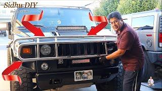 How To Upgrade Black Grille Guard To Chrome Grille Guard on HUMMER  Install Grille Guard on HUMMER